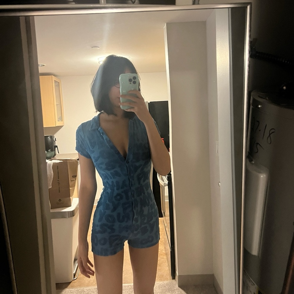 Jaded london Blue letter print jumpsuits